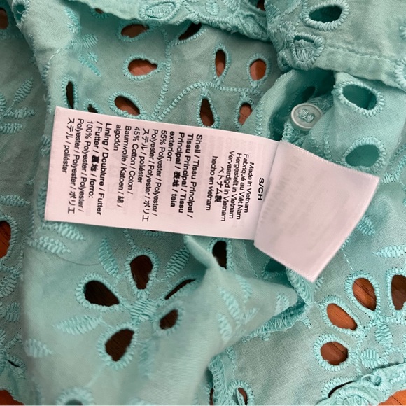 J. Crew Light Blue Eyelet Blouse - Picture 10 of 10